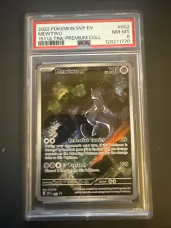 2023 POKEMON SVP EN-SV BLACK STAR PROMO 151 ULTRA-PREM COLL #052 MEWTWO PSA 8 - Image 1