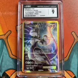 CGC 9 MINT Mewtwo Ex 103/108 XY Evolutions Ultra Rare Holo Full Art Pokemon - Image 1