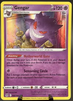 Pokemon TCG Gengar 066/196 Lost Origin Holo Rare Pokemon TCG NM - Image 1