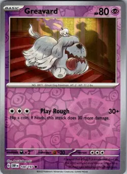 Pokemon | OBF | Greavard | 100/197 | NM Reverse Holo - Image 1