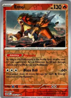 Pokemon | OBF | Entei | 030/197 | NM Reverse Holo - Image 1