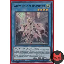 Yugioh White Relic of Dogmatika BACH-EN035 Super Rare 1st Edition NM - Image 1