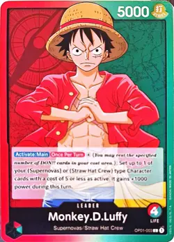 One Piece TCG - Leader Einzelkarte - OP01-003 Monkey.D.Luffy L/EN/NM - Image 1