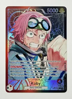 One Piece TCG Koby OP11-001 Leader Alt Art A Fist of Divine Speed English - Image 1