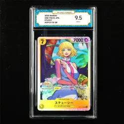 TQG 9.5 MINT+ 2025 One Piece JPN Stussy OP13-110 SR - Image 1