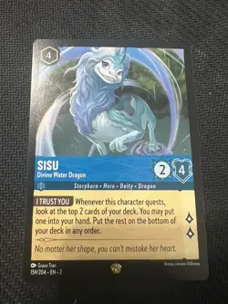 Disney Lorcana Sisu Divine Water Dragon 159/204 Rise Of The Floodborn NonFoil NM - Image 1