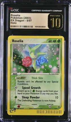 Roselia 9/97 EX Dragon Holo Pokemon CGC 10 PRISTINE (CS2) - Image 1