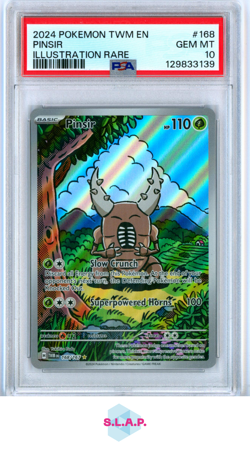 PINSIR POKEMON TWM168 2024 TWILIGHT MASQUERADE - ENGLISCH PSA 10 - Image 1
