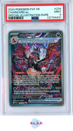 CHARIZARD EX SPECI4L ILL RARE POKEMON GER PAF DE-PALDEAN FATES 2024 234 PSA 9 - Image 1