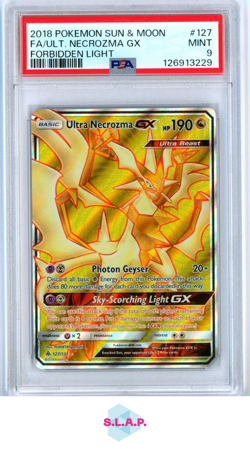 FA/ULT. NECROZMA GX FORBIDDEN LIGHT POKEMON SM FORBIDDEN LIGHT 2018 127 PSA 9 - Image 1