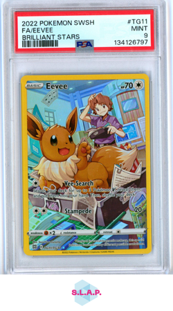FA/EEVEE BRILLIANT STARS POKEMON SWORD & SHIELD BRILLIANT STARS 2022 TG11 PSA 9 - Image 1