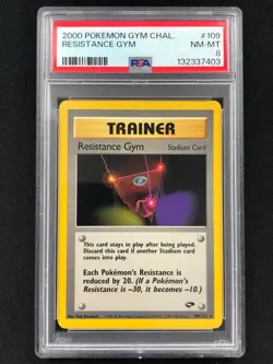 Pokemon 2000 Resistance Gym 109/132 PSA 8 - Image 1