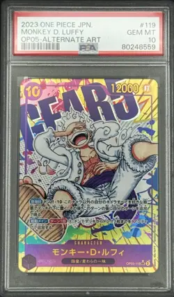 Monkey D. Luffy OP05-119 ALTERNATE ART SECRET RARE One Piece JPN PSA 10 - Image 1