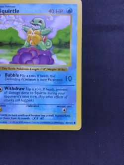 Pokemon Cards: Base Set 1st Edition Common: Squirtle 63/102 - Image 4