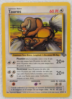 2000 Tauros #47 Jungle Regular Pokemon Card Uncommon - Image 1