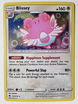 COSMOS HOLO Blissey 153/214 NM / M - EXCLUSIVE PROMO - Lost Thunder Pokemon Card - Image 1