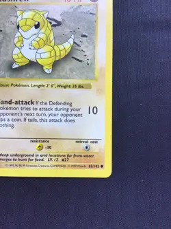Pokemon Cards: Base Set 1st Edition Common: Sandshrew 62/102 - Image 4