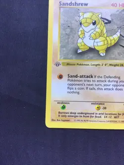 Pokemon Cards: Base Set 1st Edition Common: Sandshrew 62/102 - Image 5