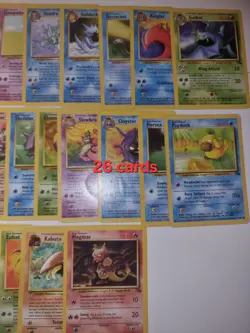 Pokemon Set Fossil Cards Bundle Mixed Conditions 26 Cards - Image 3
