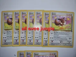 Pokemon Set Jungle Cards Bundle Mixed Conditions All Evee Cards - Image 3