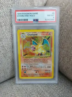 Pokemon TCG Charizard Base Set Holo Unlimited Rare Card 4/102 | PSA 8 NM-MINT - Image 1