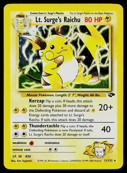 Lt. Surge's Raichu 11/132 - Gym Challenge - Pokemon Card - Image 1