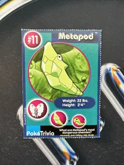 Metapod 1999 Original 151 Pokemon Burger King PokeTrivia Trading Card #11 - Image 1