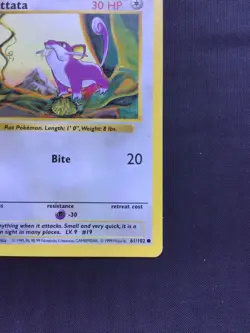 Pokemon Cards: Base Set 1st Edition Common: Rattata 61/102 - Image 4