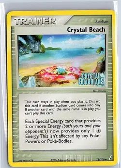 Pokemon Card - Crystal Beach Crystal Guardians 75/100 Reverse Holo Stamped LP - Image 1