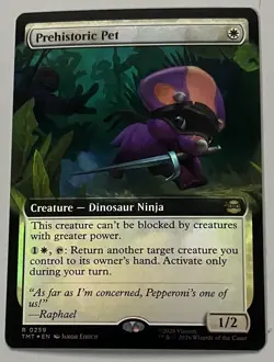 MTG TMNT Prehistoric Pet Creature - Dinosaur Ninja RARE FOIL #0259 - Image 1