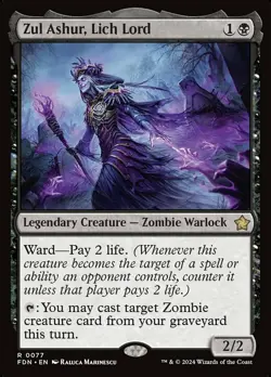 MTG Zul Ashur, Lich Lord - Foil, Foundations, Lightly Played, English - Image 1