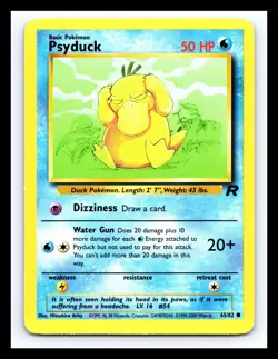 💥 PSYDUCK - Non Holo WOTC Pokemon 2000 ROCKET SET Vintage Card # 65/82 - Image 1