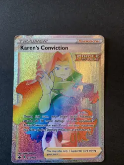 Karen's Conviction - 216/198 - Chilling Reign - Pokemon Card NM TCG Rainbow Rare - Image 1