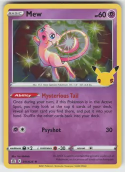 Mew Holo Rare Celebrations 011/025 Pokemon - Image 1