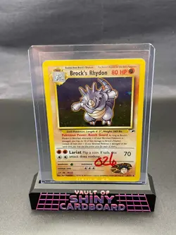 ⭐ Pokemon TCG – Brock's Rhydon 02/132 – Holo – Gym Heroes ⭐ - Image 1