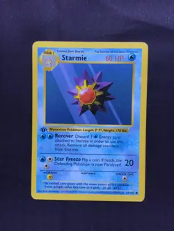 Pokemon Cards: Base Set 1st Edition Common: Starmie 64/102 - Image 1