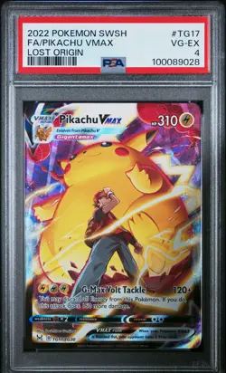 2022 POKEMON SWORD & SHIELD LOST ORIGIN #TG17 FULL ART/PIKACHU VMAX PSA 4 - Image 1