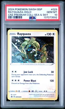 2024 POKEMON SWSH BLACK STAR PROMO #029 RAYQUAZA-HOLO PSA 10 - Image 1