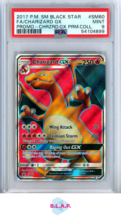 CHARIZARD GX POKEMON TCG SM60 2017 SM BLACK STAR PROMOS - EN PSA 9 MINT - Image 1