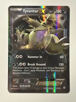 Pokemon TCG - Tyranitar EX 42/98 - Holo Ultra Rare - XY Ancient Origins - LP - Image 1