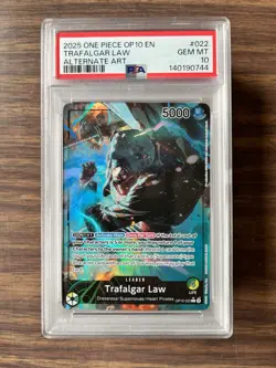 One Piece Op10 #022 Trafalgar Law Leader Alternate Art PSA 10 - Image 1