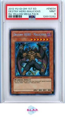 DESTNY HERO-MALICIOUS RA YELLOW MEGA PACK YU-GI-OH! 2012 EN034 PSA 9 - Image 1