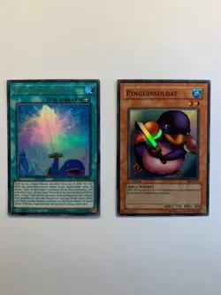 Yugioh Karte: Pinguinsoldat (SDJ-G022) & Pinguinschwert (BROL-DE008) - Image 1