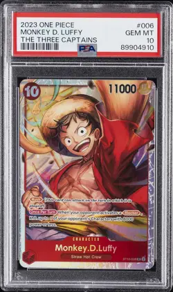 2023 ONE PIECE ULTRA DECK ST10-THE THREE CAPTAINS #006 MONKEY D. LUFFY PSA 10 - Image 1