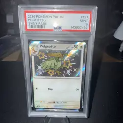 PSA 9 GEM MINT Shiny Pidgeotto 197/091 PAF Paldean Fates Graded Pokemon Card - Image 1