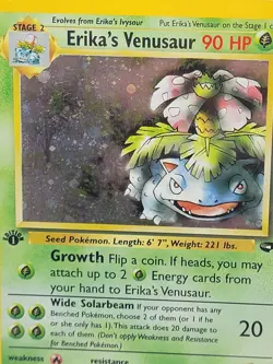 NM! 1st Edition Erika's Venusaur (4/132) Gym Challenge Holo Pokemon Card! - Image 4