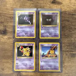 Pokemon TCG Base SHADOWLESS Lot 4 Cards Haunter Gastly Kadabra Abra NM - Image 1