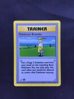 Pokemon Cards: Base Set 1st Edition Rare: Pokemon Breeder 76/102 - Image 1