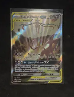 Pokemon Espeon & Deoxys GX TAG TEAM SM240 Promo Full Art Holo Card English - Image 1