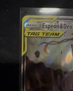 Pokemon Espeon & Deoxys GX TAG TEAM SM240 Promo Full Art Holo Card English - Image 3
